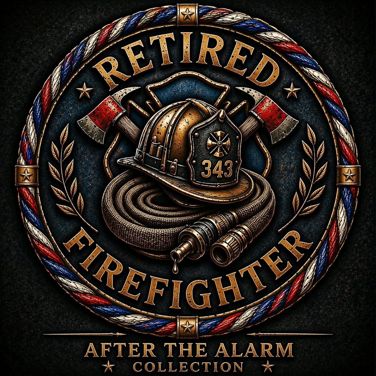 Retired Firefighter Tribute Shirt Front Badge